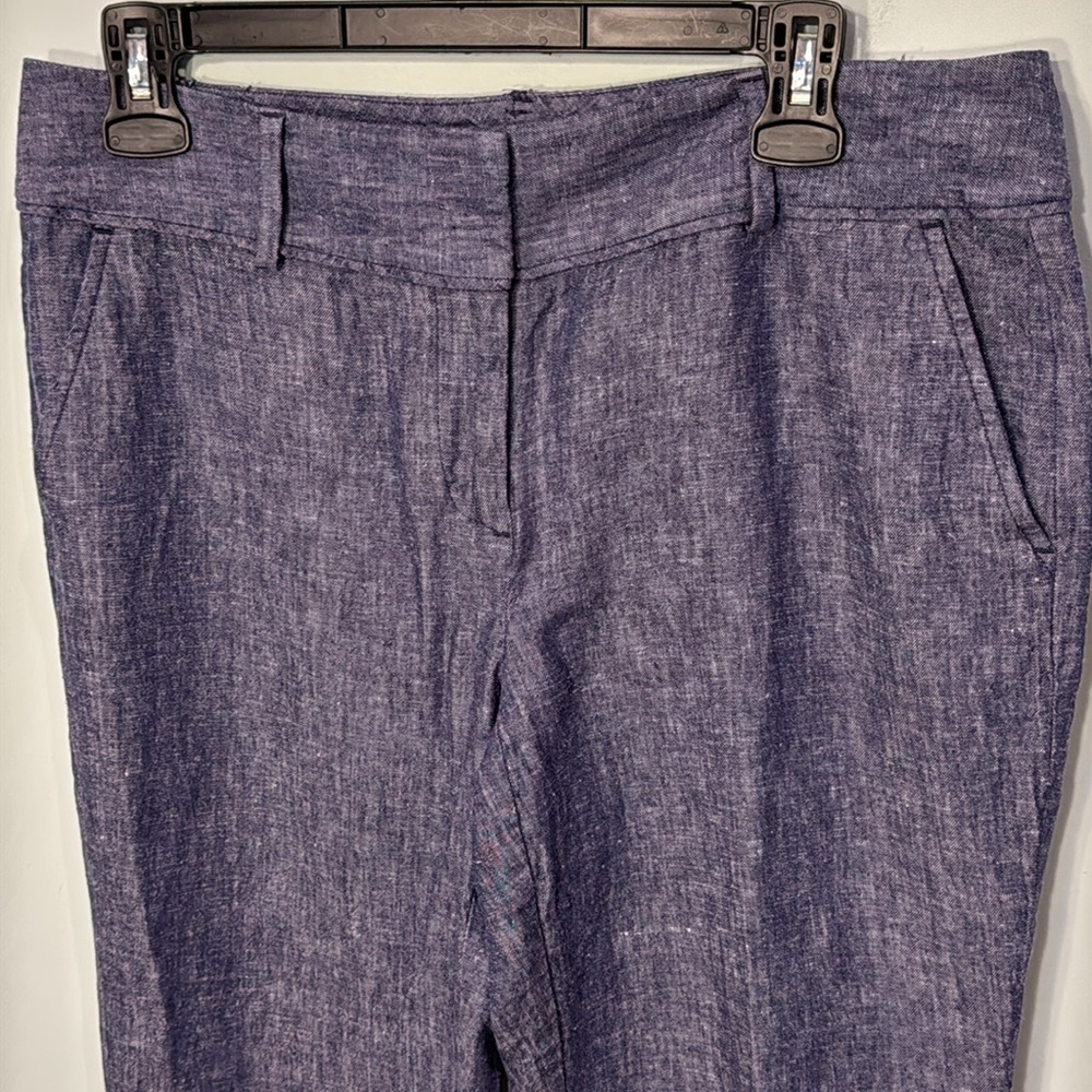 LOFT Modern linen blend Blue Pants Size 6- hemmed